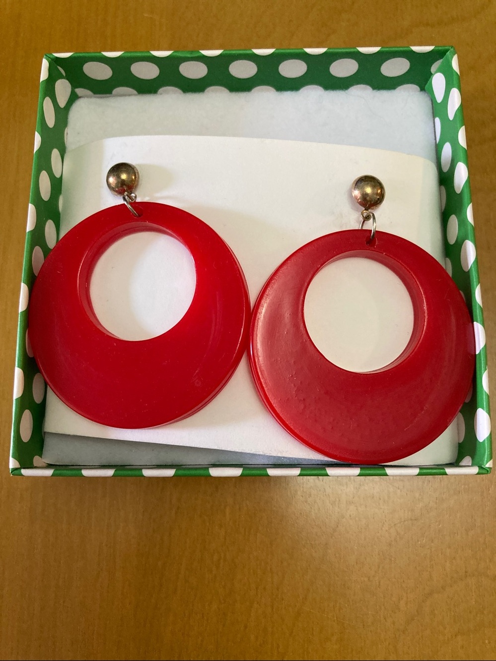 Retro red drop earings